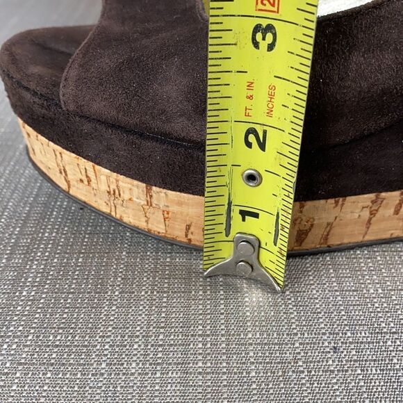 Gastone Lucioli Brown Suede Platform Wedge Sandals EUS 37 US 6,5-7 - Picture 14 of 16